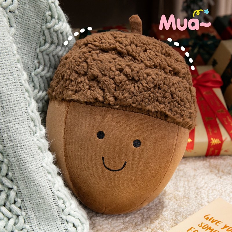 趣味栗子橡果榛子毛绒玩具公仔布娃娃玩偶趣味竖果松果趣味礼物