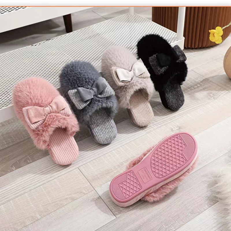 毛绒时尚棉拖鞋玉暖宝物美防滑
