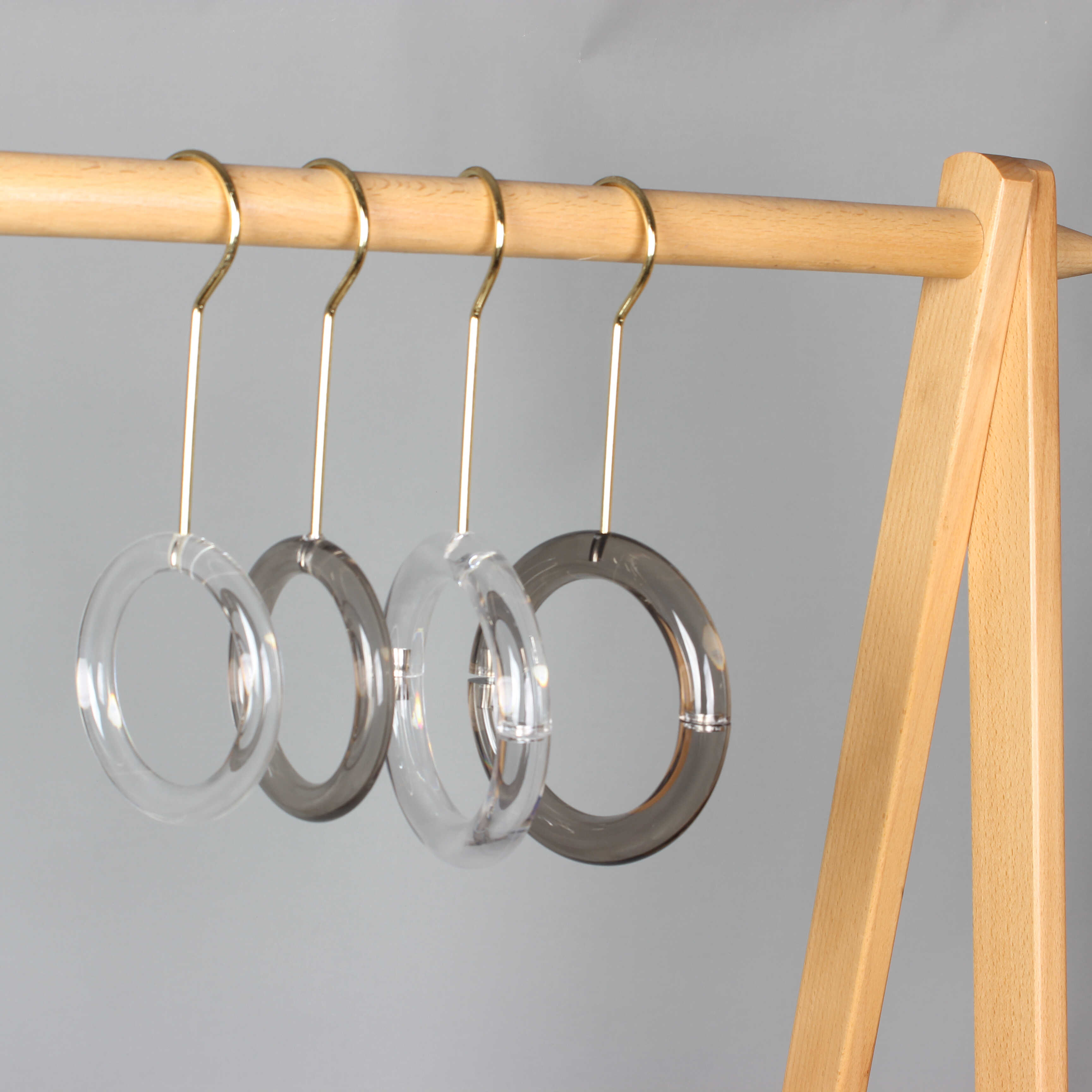 仿亚克力透明塑料围巾圈服装店道具配件围巾包包圈圈衣架S钩挂钩