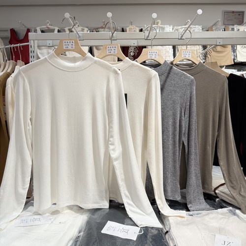 正品J.Z+5518秋冬新款半高领长袖T恤女修身显瘦内搭打底衫上衣