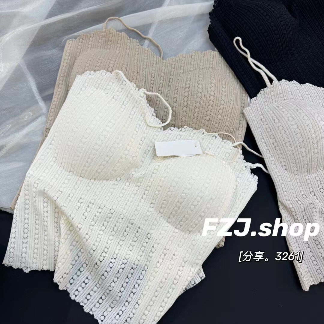 妃子纪3261蕾丝防走光吊带女中长款细肩带抹胸带胸垫美背内衣背心