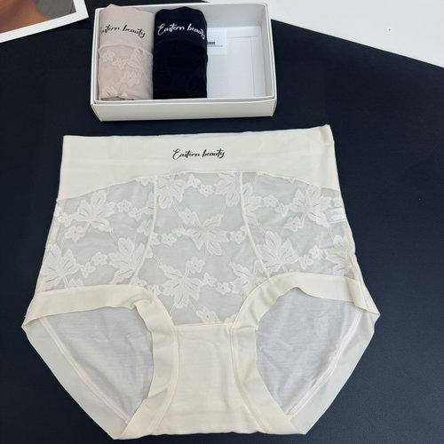 3条米娅林1118中高腰微收腹莫代尔蕾丝透气速干女士性感三角内裤