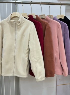 POPOKI润肤家5805女云朵绒彩虹外套奥粒绒法兰绒立领流行时尚外穿