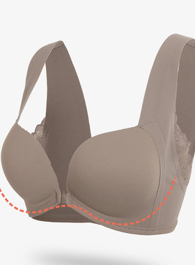 古妃52801前搭扣上托光面小胸聚拢中厚文胸时尚美背轻薄舒适内衣