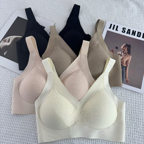 美月馨4868无痕蕾丝养护睡眠内衣薄款无钢圈聚拢收副乳女士文胸罩