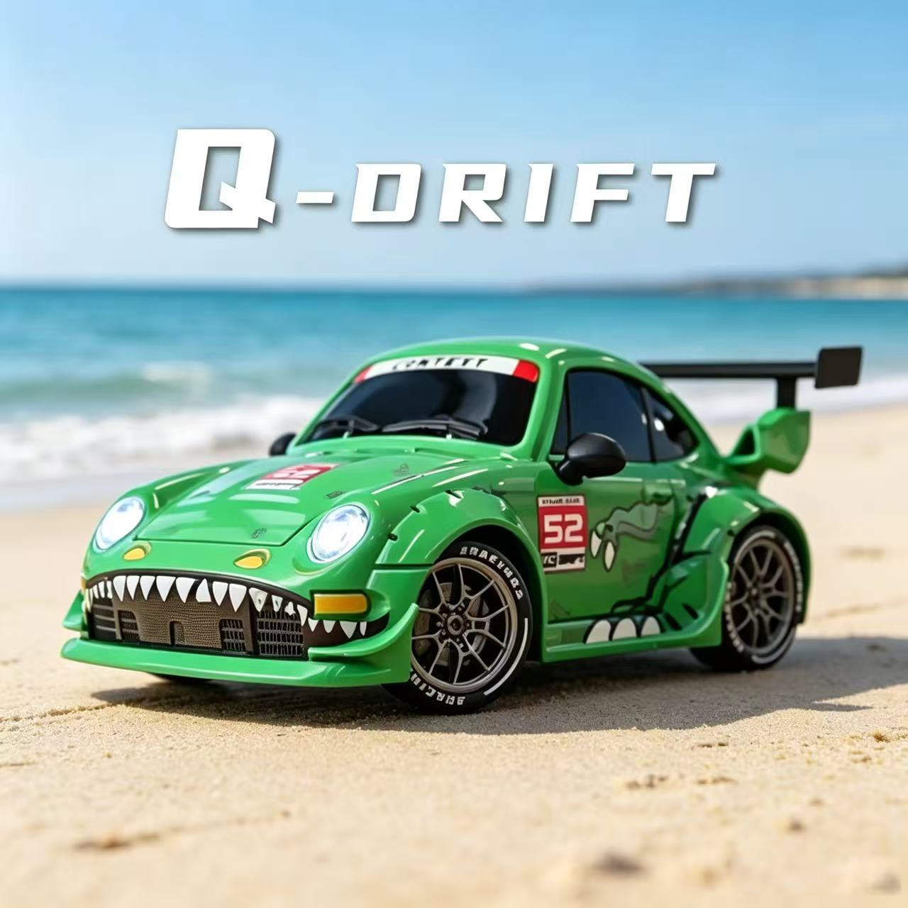 专业rc遥控漂移车四驱911绿恐龙高速赛车男孩玩具汽车漂移蛋车GTR