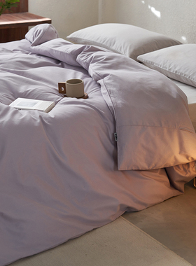 100sA类全棉长绒棉磨毛被套单件 纯色轻奢双人200x230cm被罩单人
