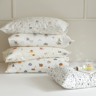 A类透气全棉双层纱枕套一对2只装 柔软透气纯棉纱布枕头套48x74cm