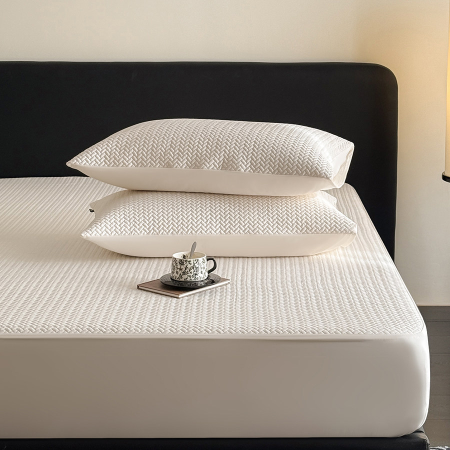 夏季天丝夹棉床笠 莱赛尔冰丝床垫保护套 凉感床罩三件套冰丝席