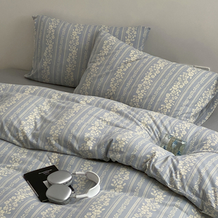 卡通A类全棉天竺棉被套三件套 裸睡针织棉100纯棉双人被罩200x230