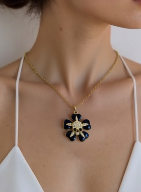 NANA西太老版本老货黑色金色骷髅头吊坠暗黑系亚文化短款锁骨链