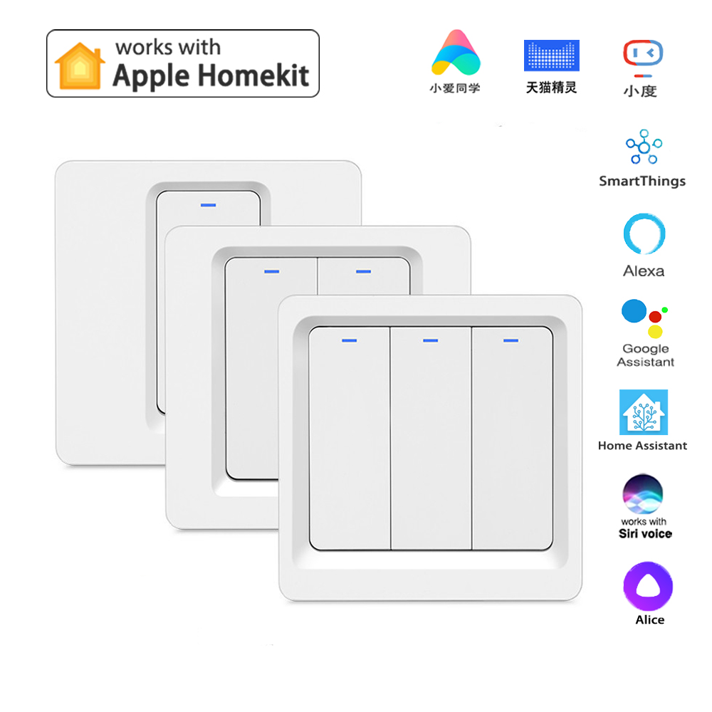 homekit开关面板单火零火86按键开关siri语音WiFi远程MFI认证 电子/电工 智能开关 原图主图