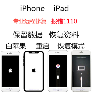 黑白苹果iPhone内存满重启iPad不开机 远程刷机救砖 恢复数据资料