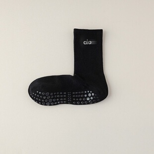 ALO经典款防滑瑜伽袜男女款阿罗字母袜带防滑颗粒运动袜户外健身