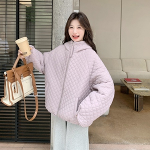 新品 冬装90白鸭绒菱形格连帽羽绒服外套 5269-P275-K418图片