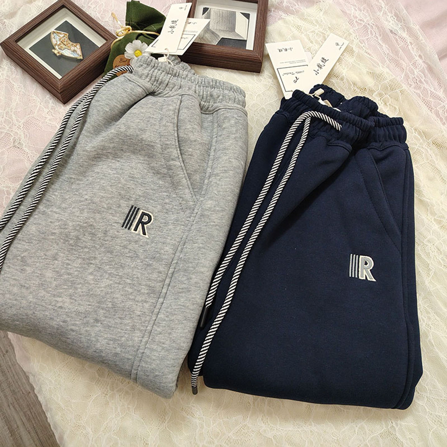 巨保暖柔软羊羔毛加厚休闲卫裤