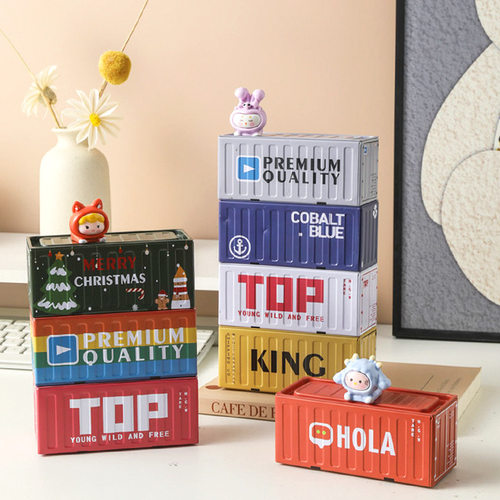 集装箱收纳盒工位桌面装饰摆件