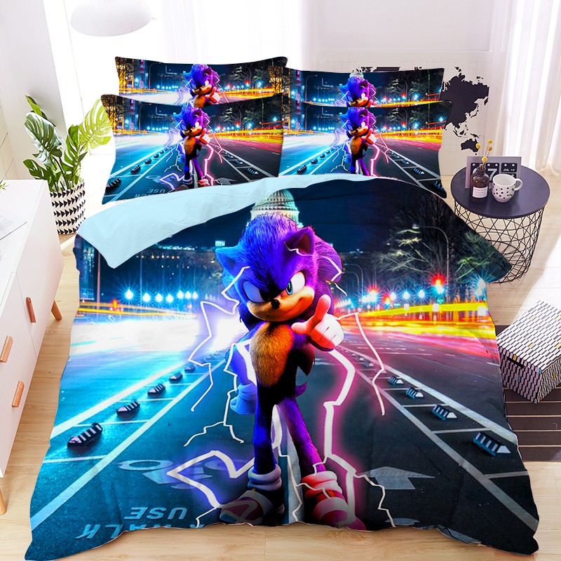 刺猬索尼克全棉3四件套环保亲肤