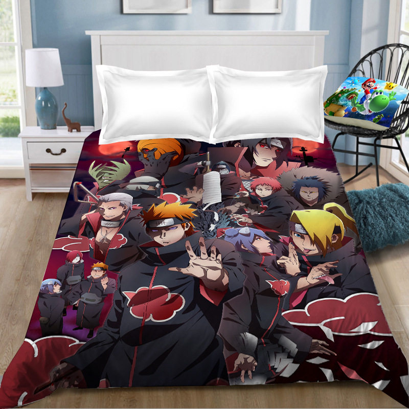 卡通动漫火影忍者床单二次元周边来图定制学生宿舍单件床单鸣人2m
