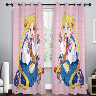 卡通动漫可爱美少女战士周边儿童学生创意卧室宿舍窗帘遮光布帘子
