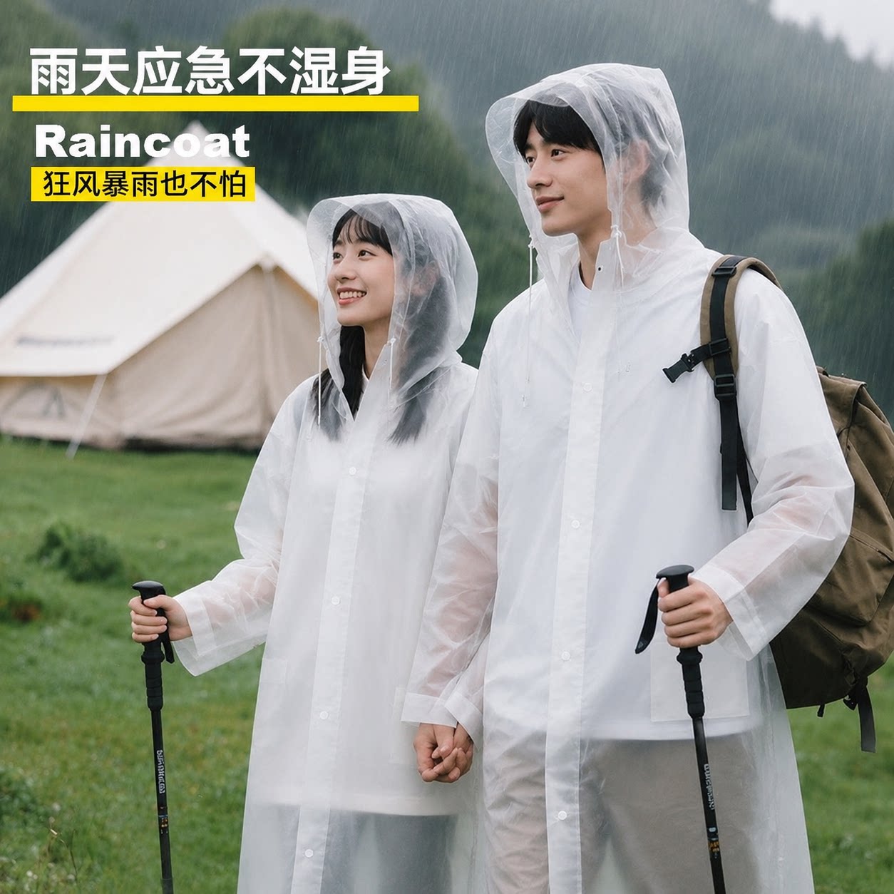 雨衣加厚男女成人长款全身一体式徒步防暴雨新款时尚通用旅游雨披