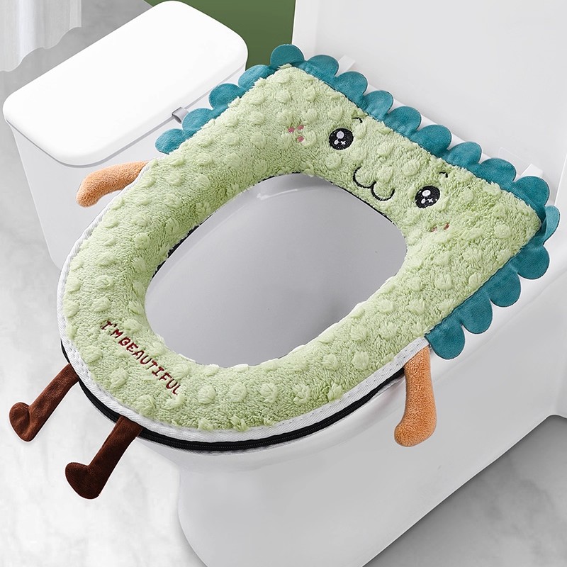 可爱卡通加厚毛绒马桶垫