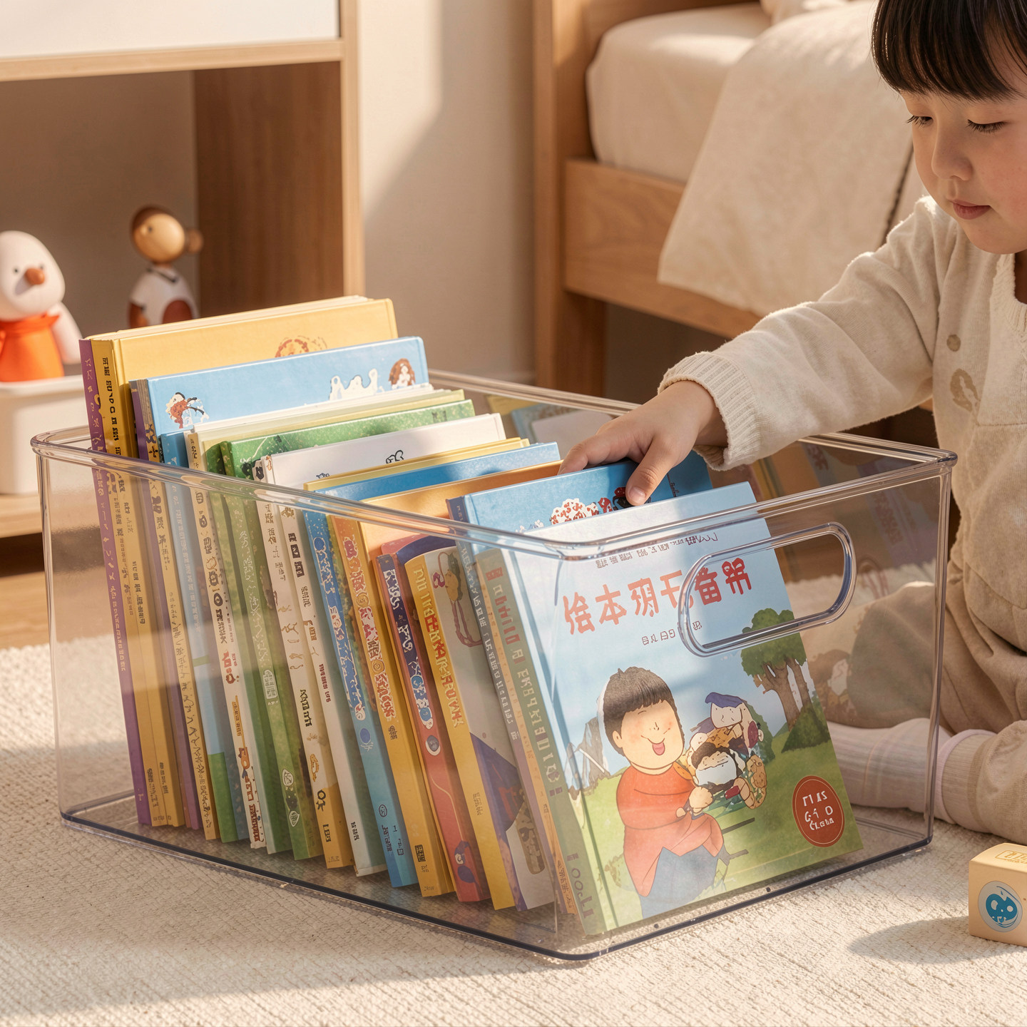 桌面收纳盒书本亚克力透明学生书桌文具置物架整理箱办公室文件筐
