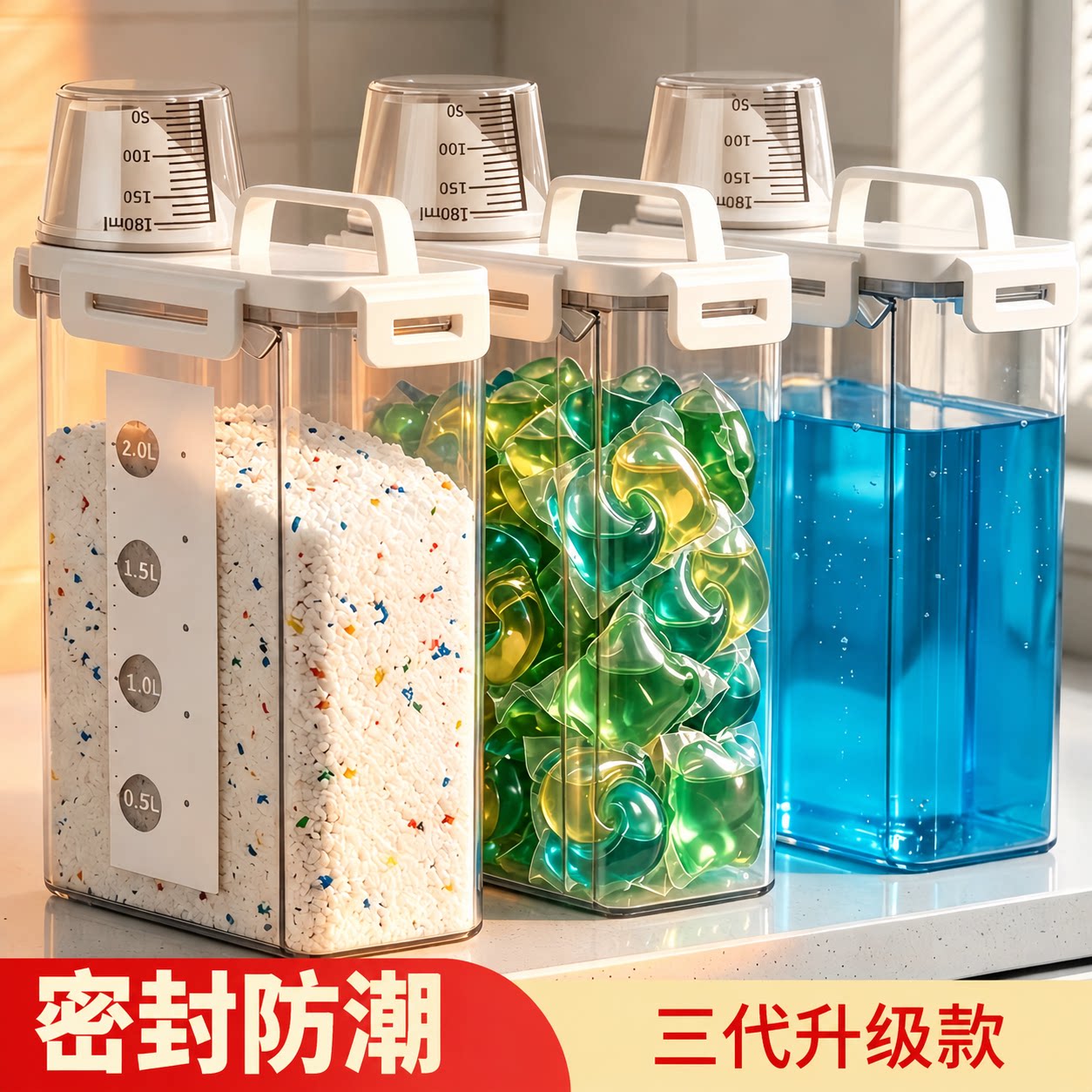 大容量洗衣粉洗衣液收纳盒
