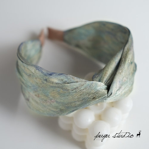 朴遇原创手工暗纹缎复古发箍