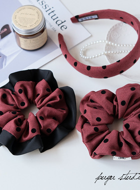 《莓果点点》朴遇原创小众波点新年红发圈发绳皮筋海绵发箍发饰