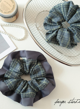 朴遇《空谷幽兰》原创小众学院风格子大肠圈发绳头绳皮筋发饰头饰