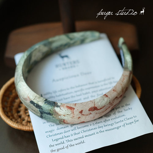 朴遇原创手工暗纹缎复古发箍