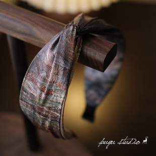 致敬莫奈小众复古油画交叉发箍高颅顶头箍发卡发饰 晚间睡莲