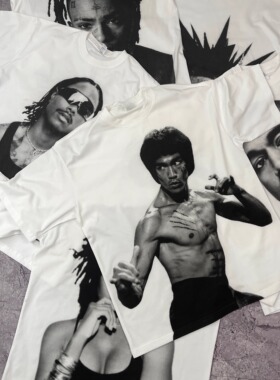 致敬DIY经典人物短袖T恤 成龙 李小龙 kanye xxxtentacion 刘玉玲