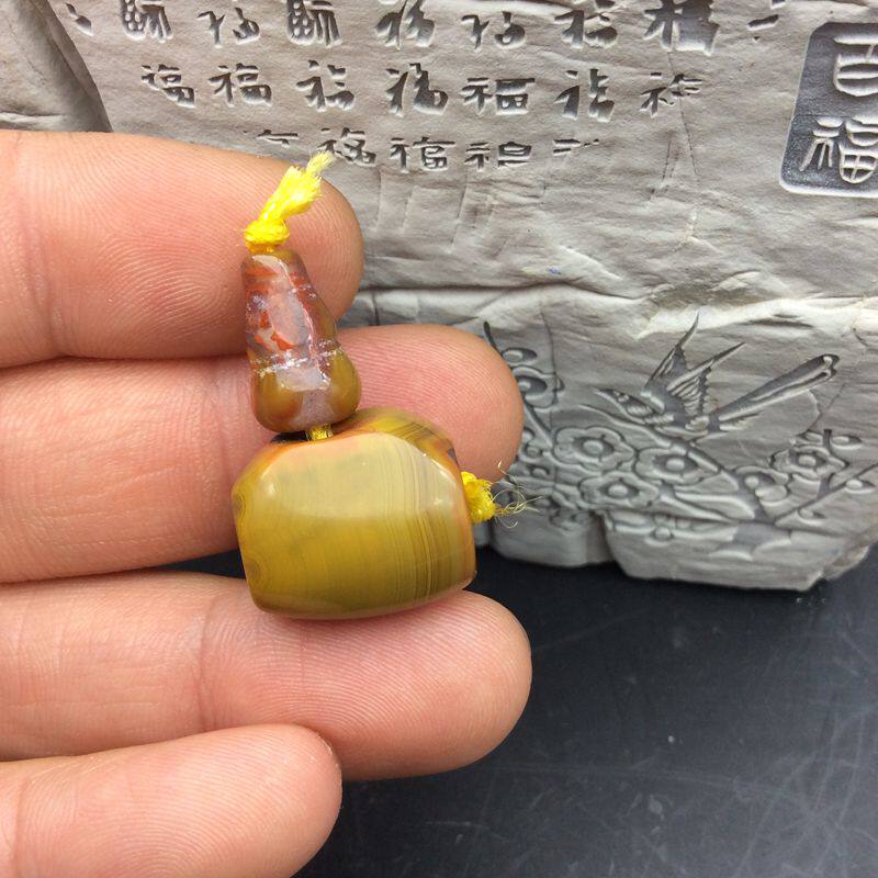 天然老矿料上古宣化战国红玛瑙三通佛头手串项链挂件毛衣链配饰