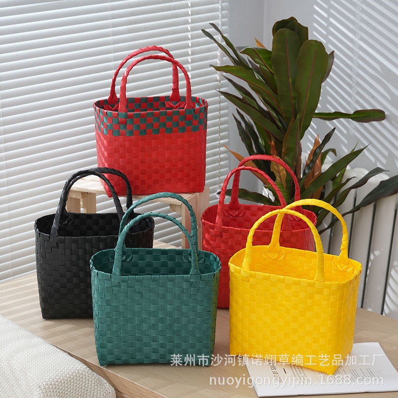 塑料手工编织菜篮手提购物篮