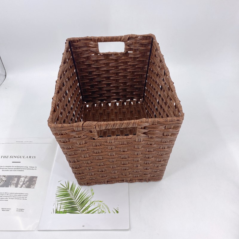 塑料藤编长方形脏衣收纳篮