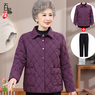 轻薄短款 外套小棉袄冬季 老太太翻领棉衣奶奶棉服 妈妈装 中老年女装