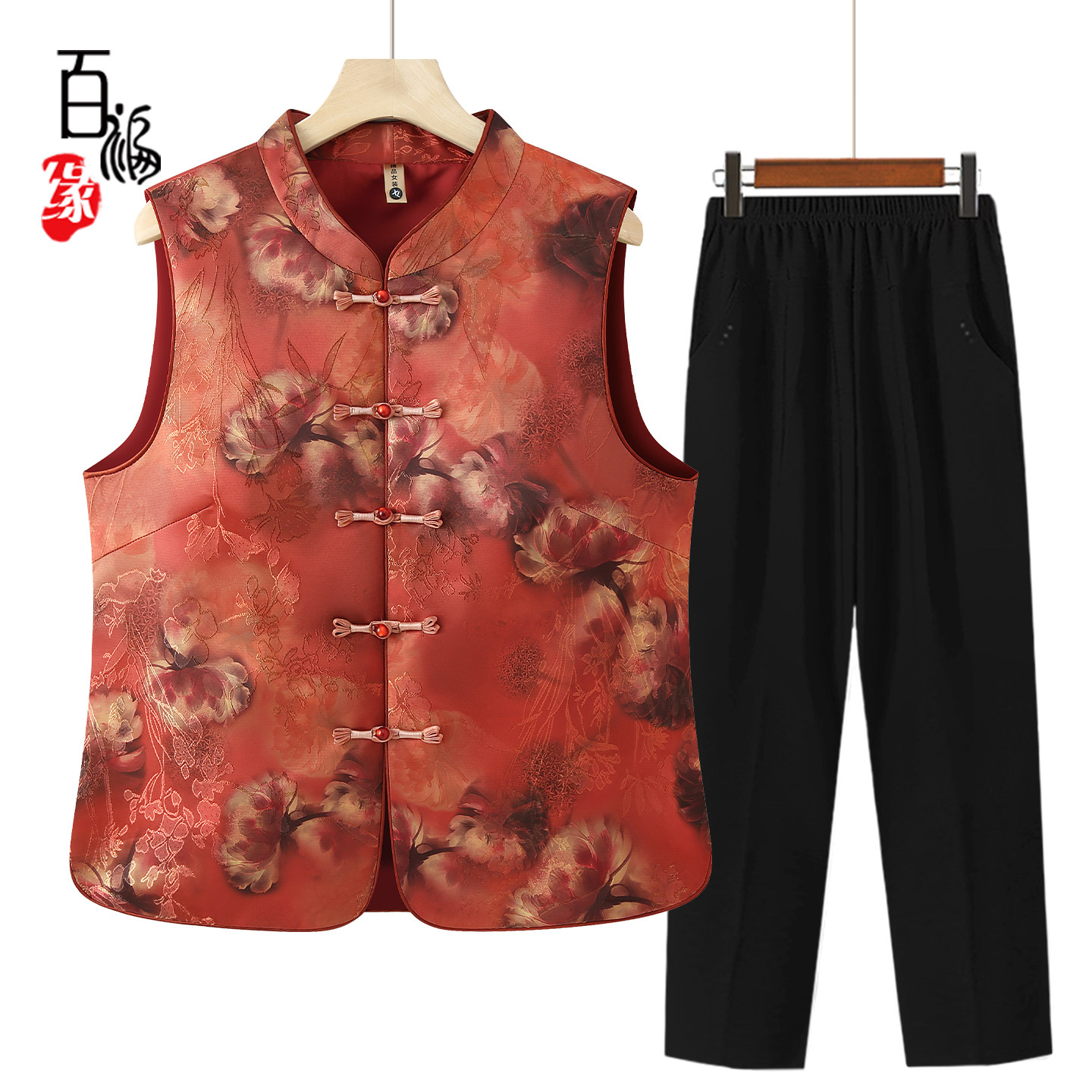 老年人秋装马夹女奶奶老太太衣服