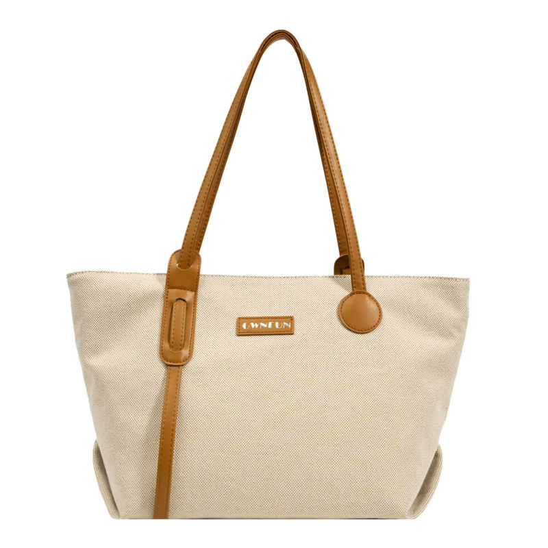 AUTHENTIC LARGE-CAPACITY TOTE BAG 2024 NEW WOMENS BAG LIGHT LUXURY LIGHTWEIGHT CANVAS BAG VERSATILE CASUAL HAND-HELD SHOULDER BAG