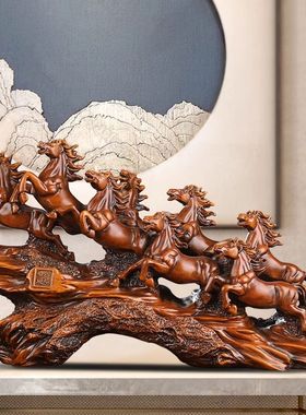 马摆件八骏雄风工艺品招财办公室老板桌高档大气公司新店开业礼品