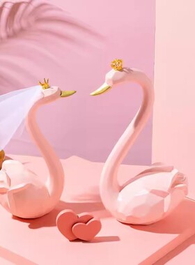 Justyle新婚情侣天鹅摆件