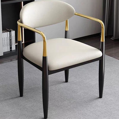 简约现代高级感轻奢主人椅超纤皮酒店餐椅家用茶台靠背椅子洽谈椅