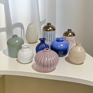饰 外贸出口陶瓷小花瓶孤品一物一拍桌面玄关家居装 特惠10元