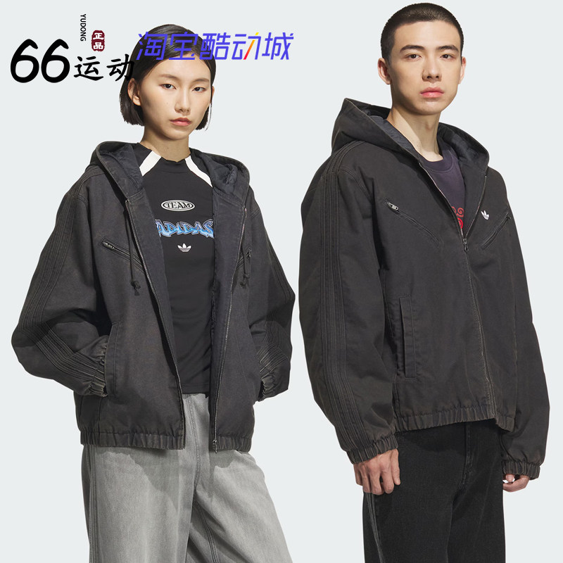 阿迪达斯男女情侣款保暖运动棉服