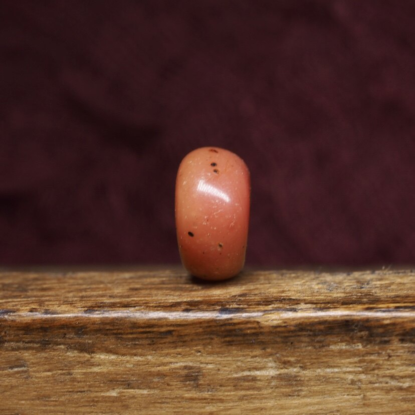 西藏百年橙色老料器老赛璐璐密珠12.3mm 皮壳包浆熟美 藏传老配饰