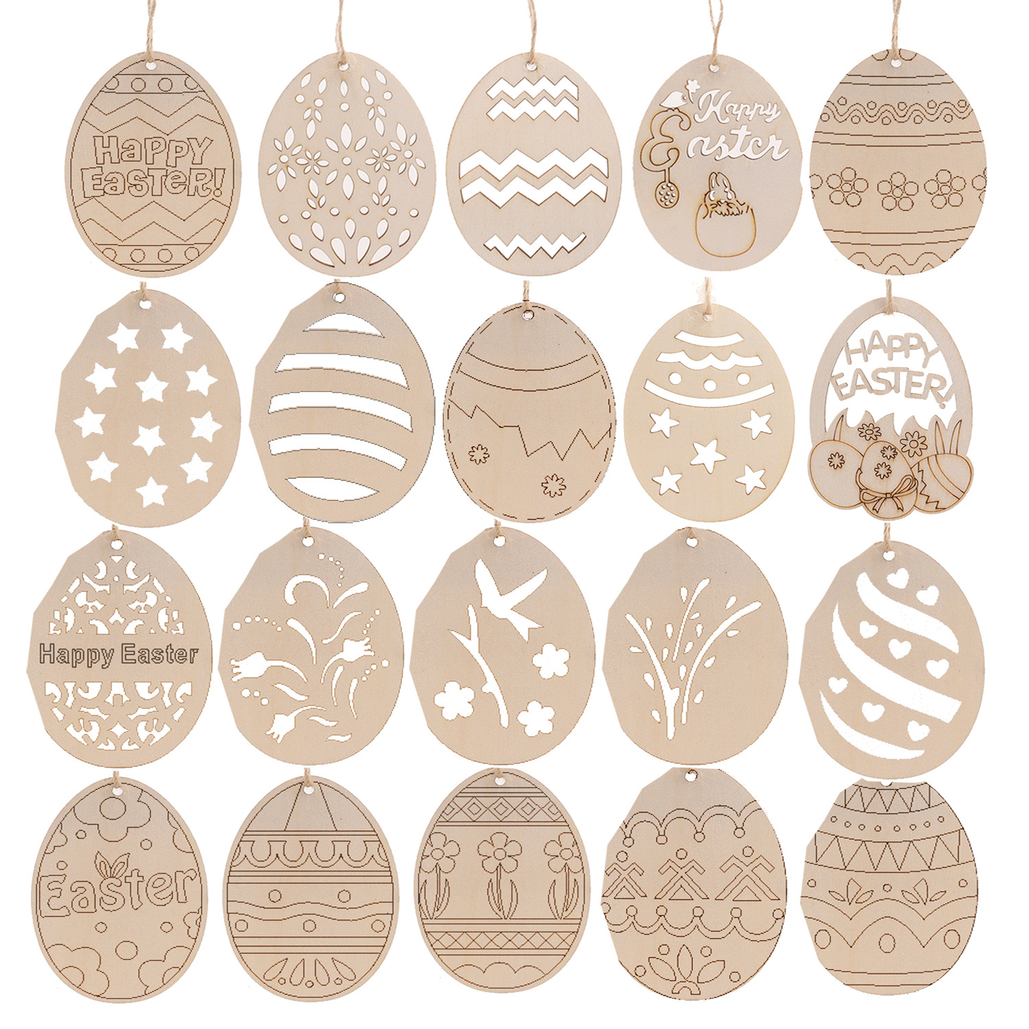 2023春天复活节鸡蛋挂件装饰品 春季儿童手绘木片田园DIY挂件