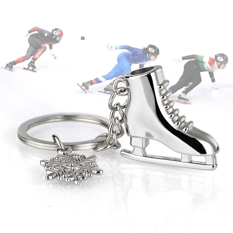 冬季滑雪钥匙扣雪上运动员挂件雪橇竞技比赛小礼品运动会钥匙扣