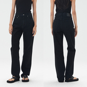 长裤 NO93复古美式 高腰宽松2025秋冬新款 女直筒裤 子 窄脚黑色牛仔裤