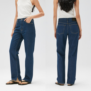 501牛仔裤 长裤 女直筒裤 开叉窄版 子 2025新款 NO93深蓝复古美式